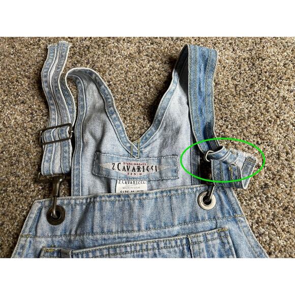 Vintage 1990’s Z.Cavaricci Womens Denim Short Overalls USA Made Size Medium - Picture 4 of 7